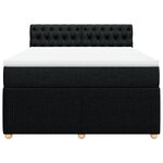 vidaXL Sommier à lattes de lit avec matelas Noir 160x200 cm Tissu
