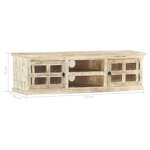 vidaXL Meuble TV Blanc 130x30x36 cm Bois massif de manguier