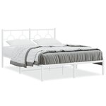 vidaXL Cadre de lit métal sans matelas et tête de lit blanc 140x200 cm