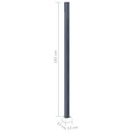 vidaXL Poteaux de clôture 2 Pièces Gris foncé 185 cm Aluminium