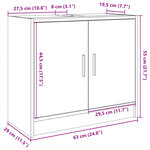 vidaXL Armoire d'évier noir 63x29x55 cm bois d'ingénierie