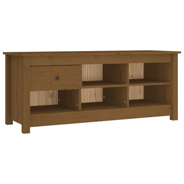 vidaXL Armoire à chaussures Marron miel 110x38x45 5 cm Bois pin massif