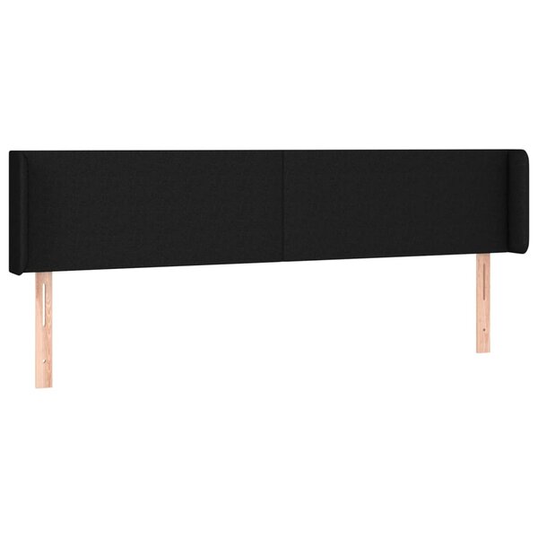 vidaXL Tête de lit avec oreilles Noir 163x16x78/88 cm Tissu