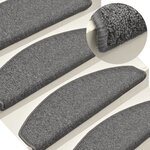vidaXL Tapis de marches d'escalier 15 Pièces Gris foncé 65x24x4cm