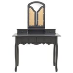 vidaXL Ensemble de coiffeuse avec tabouret Gris 100x40x146cm Paulownia
