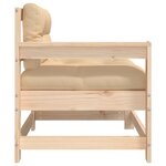 vidaXL Chaise de jardin avec coussins bois de pin massif