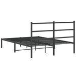 vidaXL Cadre de lit métal sans matelas avec tête de lit noir 140x190cm