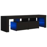 vidaXL Meuble TV avec lumières LED Noir 140x36 5x40 cm