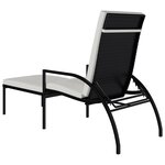 vidaXL Chaise longue avec repose-pied Résine tressée Noir