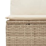 vidaXL Canapé de jardin avec coussins 2 places beige résine tressée