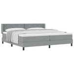 Lit ressort vidaXL avec matelas Gris clair 200x200 cm Tissu