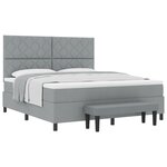vidaXL Lit à ressorts gris clair avec matelas et banc 180x200 cm Tissu