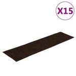 vidaXL Tapis d'escalier autocollants Rectangulaire 15 Pièces 76x20 cm