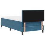Lit avec Matelas Box Spring vidaXL Bleu Foncé 90x200 cm Velours