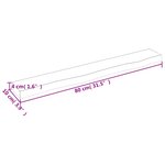 vidaXL Étagère murale 80x10x4 cm bois de chêne massif non traité