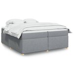 vidaXL Sommier à lattes de lit avec matelas Gris clair 200x200cm Tissu