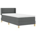 vidaXL Lit avec sommier et matelas gris foncé 100x200 cm en tissu