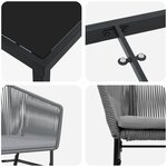 vidaXL Ensemble de 3 Gris Rattan PE 4 Places