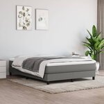 vidaXL Cadre de lit Gris foncé 140 x 200 cm Tissu