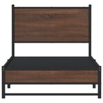 vidaXL Cadre de lit en métal sans matelas chêne marron 75x190 cm