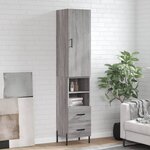 vidaXL Buffet haut Sonoma gris 34 5x34x180 cm Bois d'ingénierie