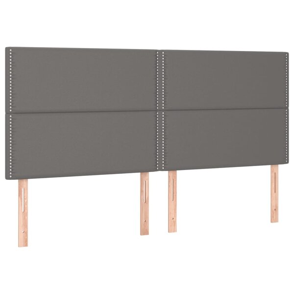 vidaXL Têtes de lit 4 Pièces Gris 90x5x78/88 cm Similicuir