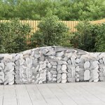 vidaXL Paniers à gabions arqués 7 Pièces 400x30x100/120 cm Fer galvanisé