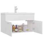 vidaXL Armoire d'évier avec lavabo intégré Blanc Aggloméré