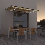 vidaXL Auvent automatique capteur de vent/LED 400x350cm Jaune et blanc