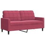 vidaXL Ensemble de canapés 3 Pièces avec coussins Rouge bordeaux Velours