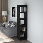 vidaXL Bibliothèque/Séparateur de pièce Noir 40x35x167 cm Pin solide
