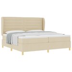 vidaXL Matelas avec cadre crème 200x200 cm tissu
