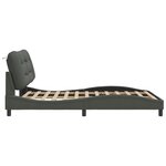 vidaXL Cadre de lit avec LED sans matelas gris foncé 140x190 cm tissu