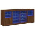 vidaXL Buffet avec lumières LED chêne marron 163x37x67 cm
