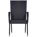 vidaXL Ensemble à manger de jardin 7 Pièces Résine tressée Noir