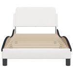 vidaXL Cadre de lit sans matelas blanc et noir 90x190 cm similicuir