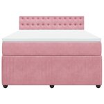 vidaXL Sommier à lattes de lit avec matelas Rose 160x200 cm Velours