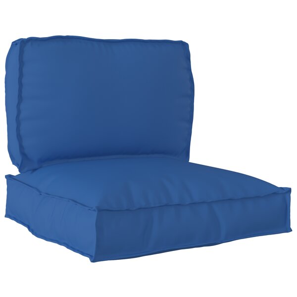 vidaXL Ensemble de coussins de palette de 2 pièces en bleu royal en tissu Oxford