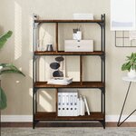 vidaXL Bibliothèque 4 niveaux chêne brun 76x32x123cm bois d'ingénierie