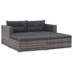 Salon de jardin meuble d'extérieur ensemble de mobilier 3 pièces avec coussins résine tressée gris 02_0015997