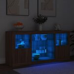 vidaXL Buffet avec lumières LED chêne marron 142 5x37x67 cm