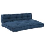 Coussins de canapé en palette avec un dos en tissu bleu
