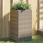 vidaXL Jardinières 2 Pièces gris 30x30x60 cm résine tressée