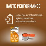 6 piles pour appareil auditif Zinc-Air PR13 PR48 0  Mercury/Hg - Orange PANASONIC
