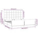 vidaXL Cadre de lit sans matelas noir 160x200 cm tissu