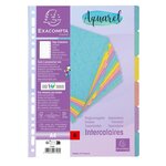 Intercalaires Carte Lustrée 400g/m2 Aquarel 6 Positions - A4 - Couleurs Assorties - X 25 - Exacompta