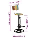 vidaXL Tabourets de bar lot de 2 bois de récupération massif
