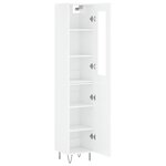 vidaXL Buffet haut Blanc brillant 34 5x34x180 cm Bois d'ingénierie