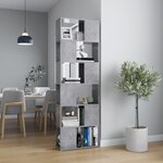 vidaXL Bibliothèque/Séparateur de pièce Gris béton 60x24x186 cm