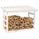 vidaXL Support pour bois de chauffage Blanc 108x64 5x78 cm Bois de pin
